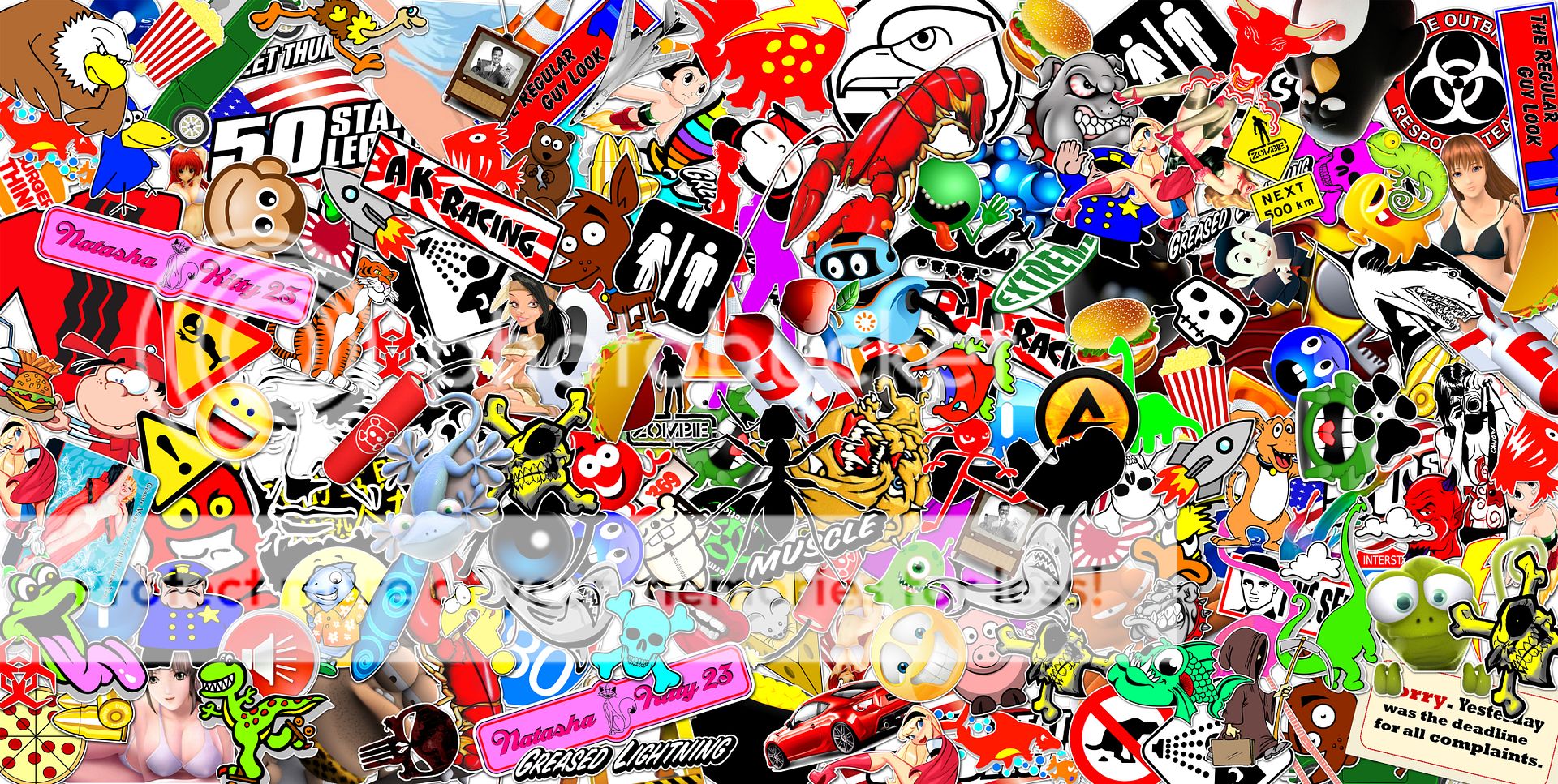 1 STICKER BOMB SHEET JDM HONDA DECAL 15" x 30" EACH. 3M WRAP VINYL HD