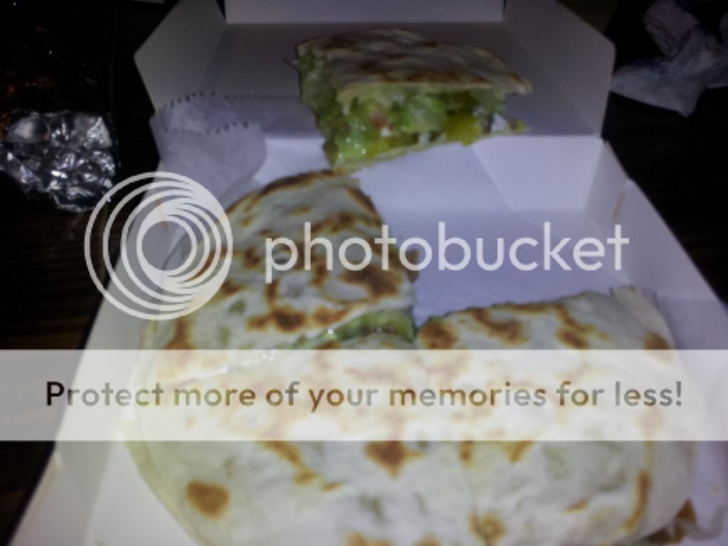 Jalapeno Quesadilla (Taco King), Jalapenos, Guacamole, Sour Cream, Lettuce