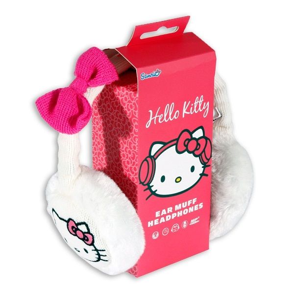 Hello Kitty White and Pink Cosy Kitty Knitted Ear Muff Headphones eBay